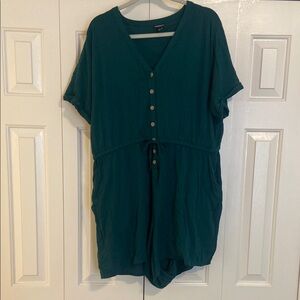Torrid Teal Romper with Button Detail